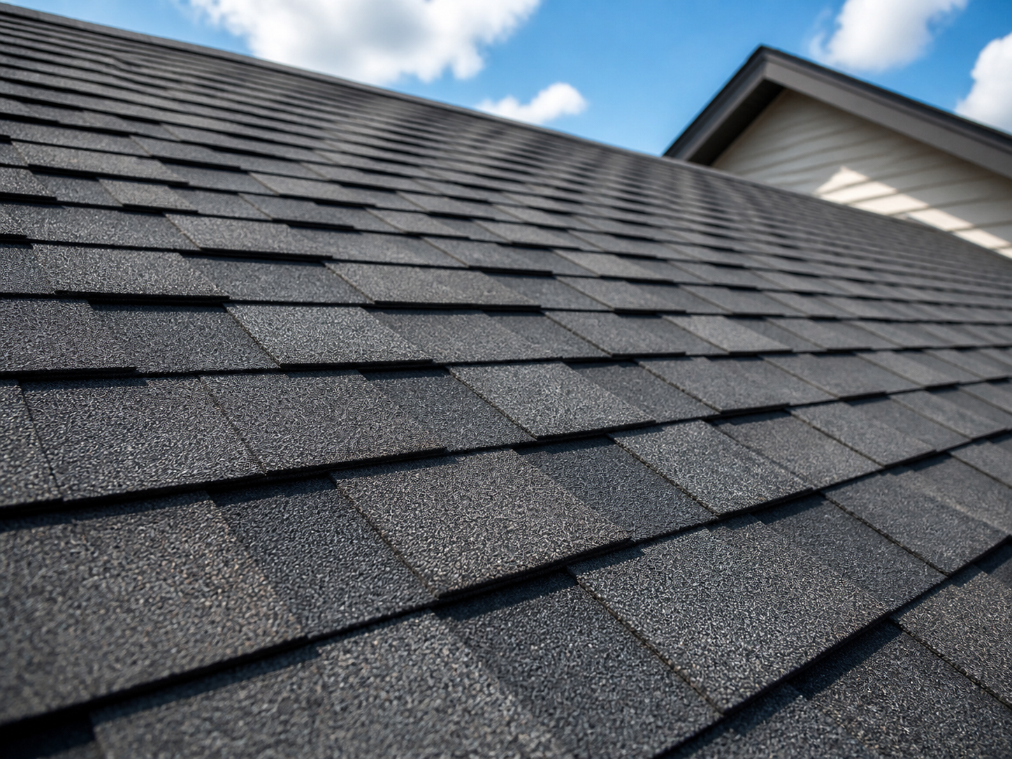 Close-up of architectural roofing shingles